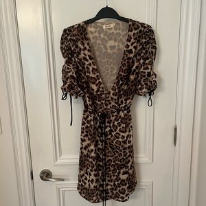 Cheetah wrap dress. Size small